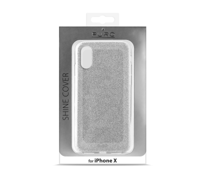 Etui do telefonów Puro Glitter Shine Cover do iPhone X Silver